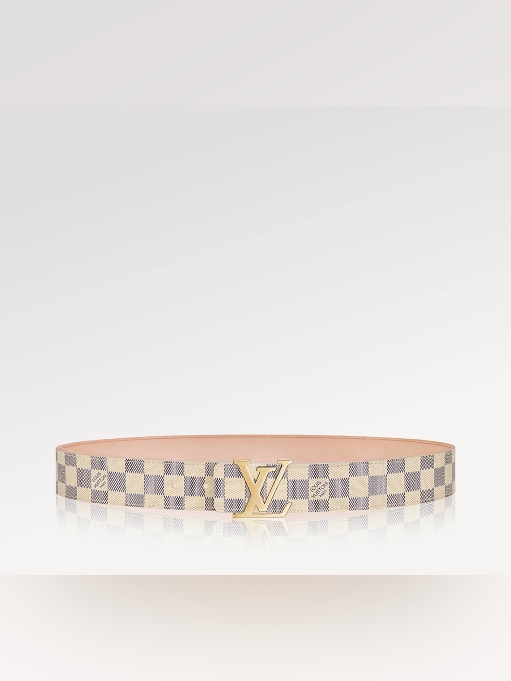LV INITIALS DAMIER AZUR BELT M9609T SIZE 95 CM